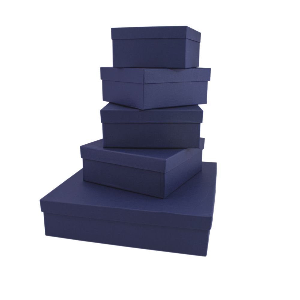 Χειροποίητο Χάρτινο Κουτί, Mπλε με Επένδυση Βελούδο, 5 διαστάσεις